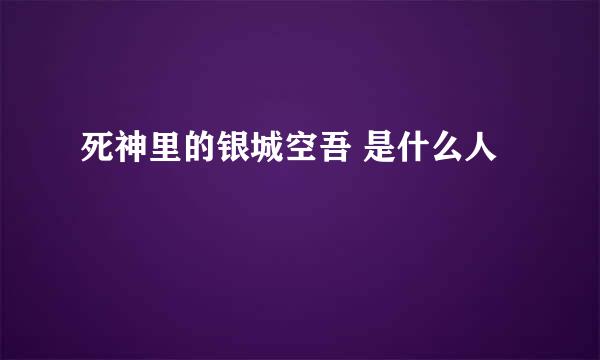 死神里的银城空吾 是什么人