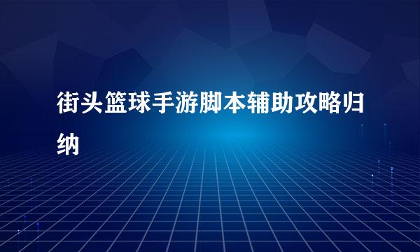 街头篮球手游脚本辅助攻略归纳