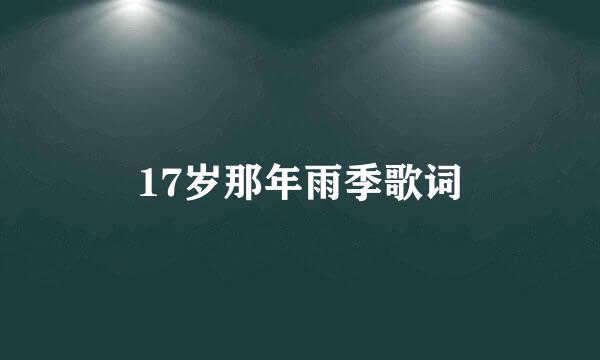 17岁那年雨季歌词