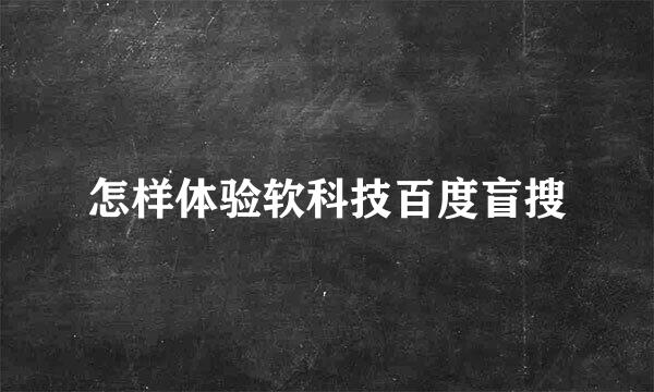 怎样体验软科技百度盲搜