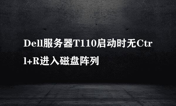 Dell服务器T110启动时无Ctrl+R进入磁盘阵列