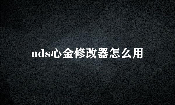 nds心金修改器怎么用