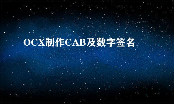 OCX制作CAB及数字签名