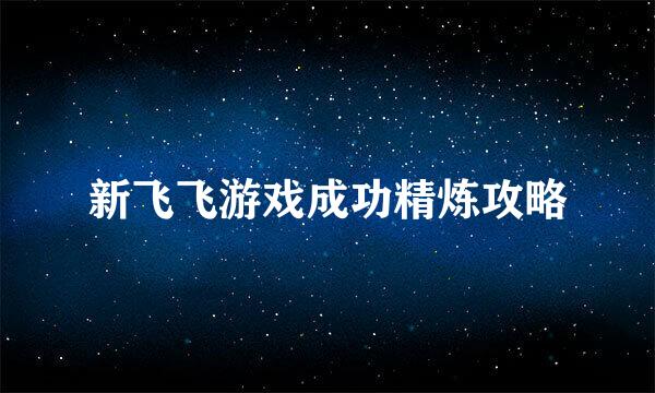 新飞飞游戏成功精炼攻略