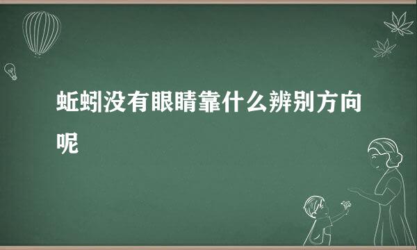 蚯蚓没有眼睛靠什么辨别方向呢