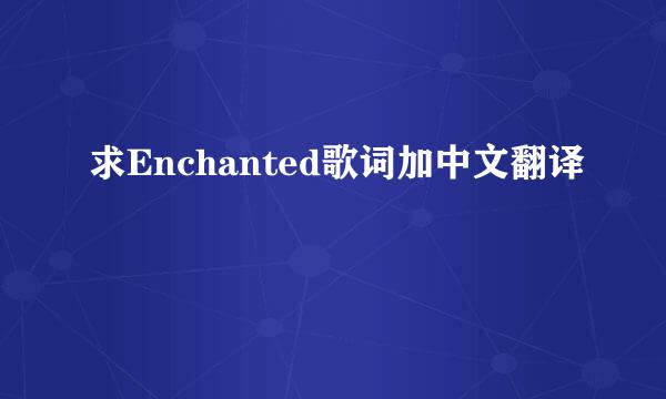 求Enchanted歌词加中文翻译