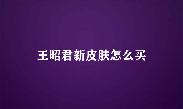 王昭君新皮肤怎么买