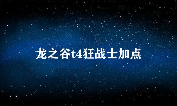 龙之谷t4狂战士加点