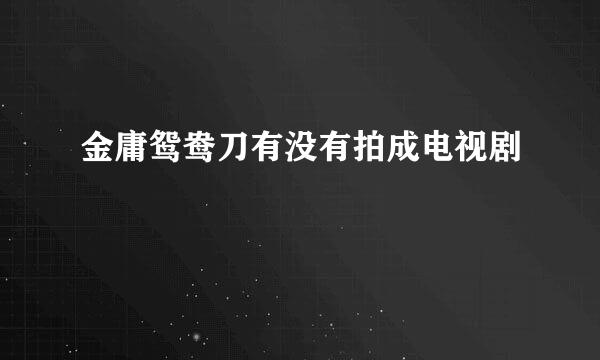 金庸鸳鸯刀有没有拍成电视剧