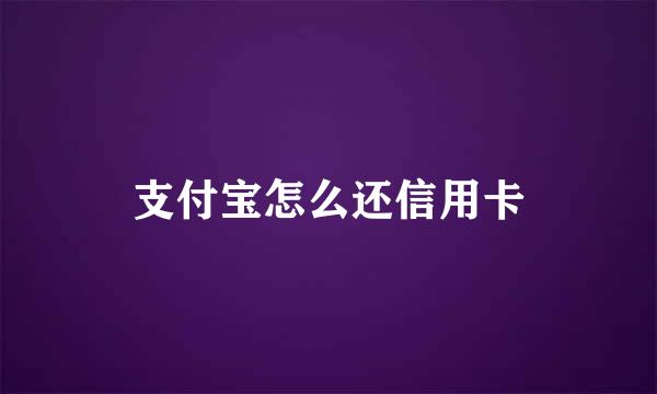 支付宝怎么还信用卡