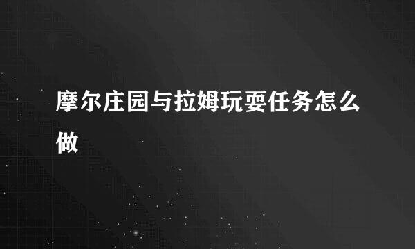 摩尔庄园与拉姆玩耍任务怎么做