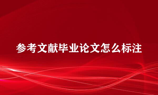 参考文献毕业论文怎么标注