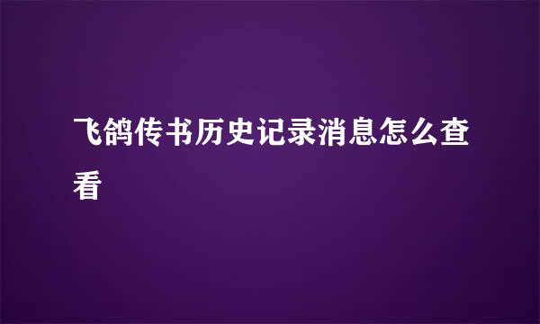 飞鸽传书历史记录消息怎么查看