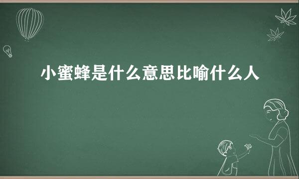 小蜜蜂是什么意思比喻什么人