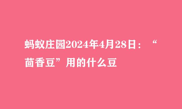 蚂蚁庄园2024年4月28日：“茴香豆”用的什么豆