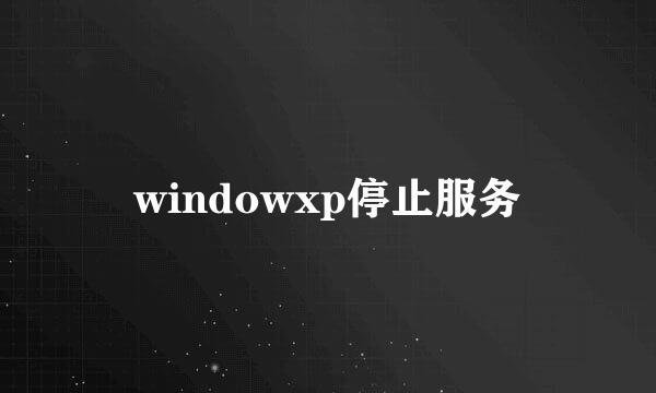 windowxp停止服务