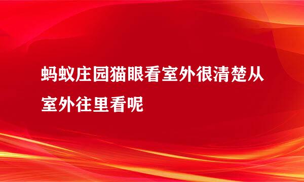 蚂蚁庄园猫眼看室外很清楚从室外往里看呢