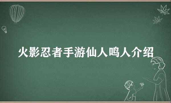 火影忍者手游仙人鸣人介绍