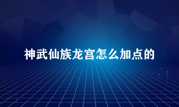 神武仙族龙宫怎么加点的