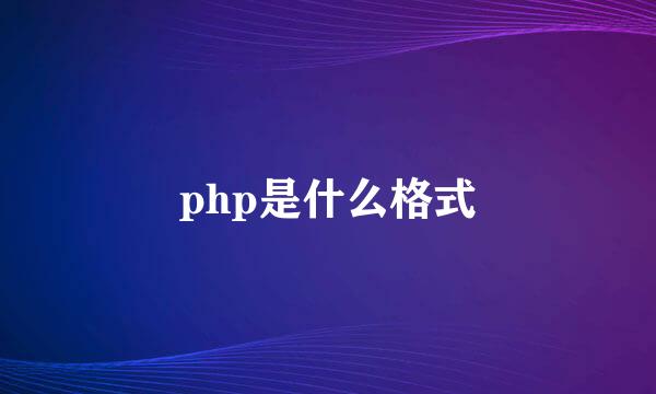 php是什么格式