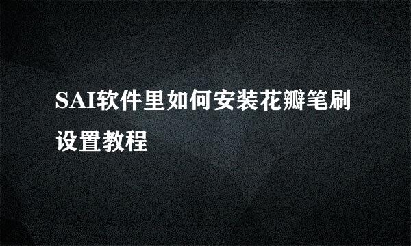 SAI软件里如何安装花瓣笔刷设置教程