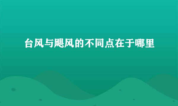 台风与飓风的不同点在于哪里