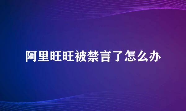 阿里旺旺被禁言了怎么办