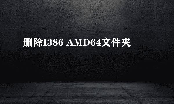 删除I386 AMD64文件夹