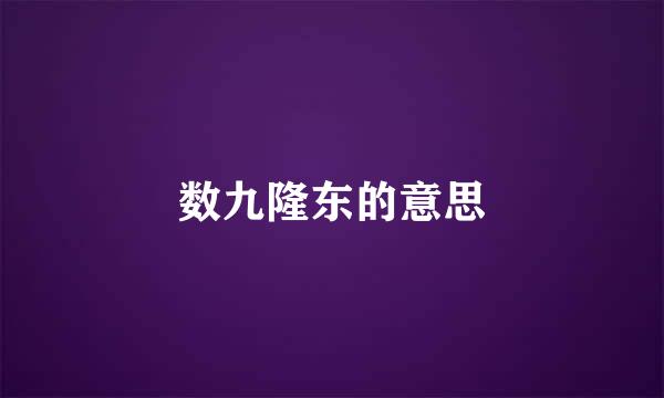 数九隆东的意思