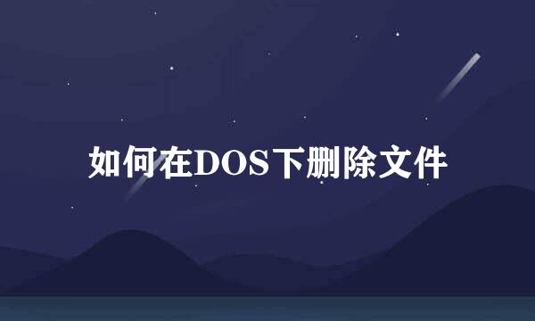 如何在DOS下删除文件