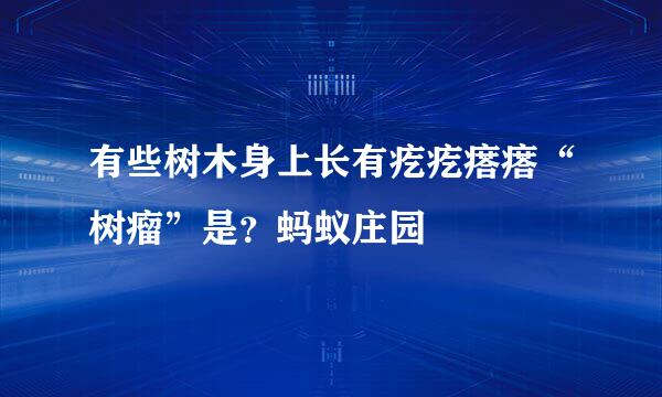 有些树木身上长有疙疙瘩瘩“树瘤”是？蚂蚁庄园