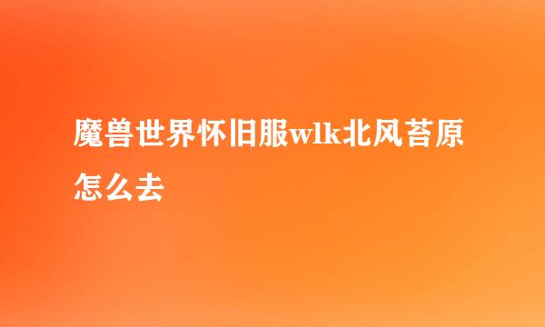 魔兽世界怀旧服wlk北风苔原怎么去