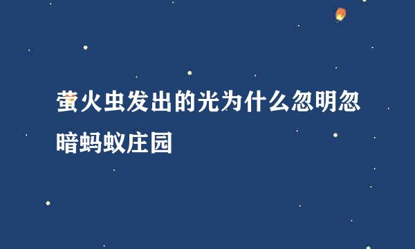 萤火虫发出的光为什么忽明忽暗蚂蚁庄园