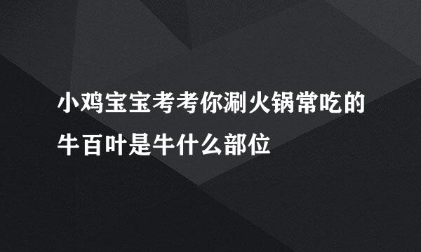 小鸡宝宝考考你涮火锅常吃的牛百叶是牛什么部位