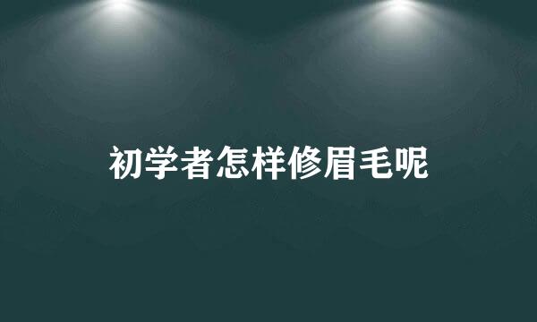 初学者怎样修眉毛呢