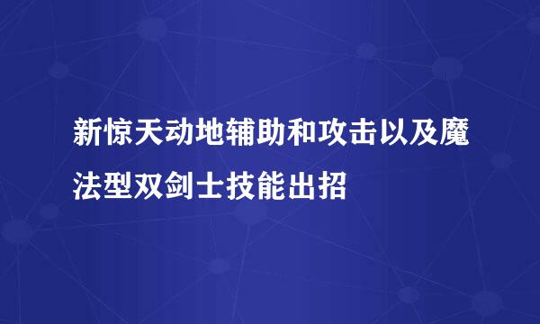 新惊天动地辅助和攻击以及魔法型双剑士技能出招