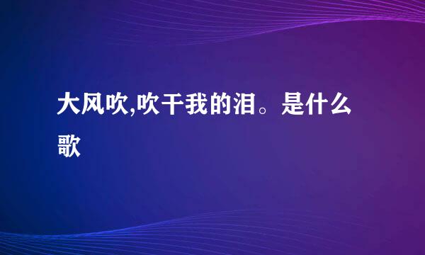 大风吹,吹干我的泪。是什么歌