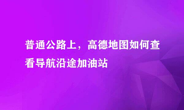 普通公路上，高德地图如何查看导航沿途加油站