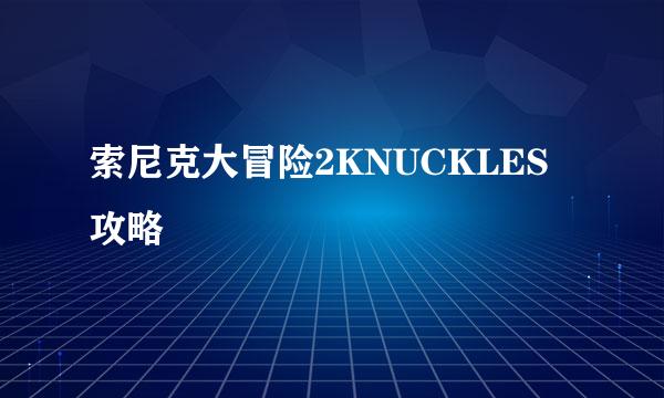 索尼克大冒险2KNUCKLES攻略