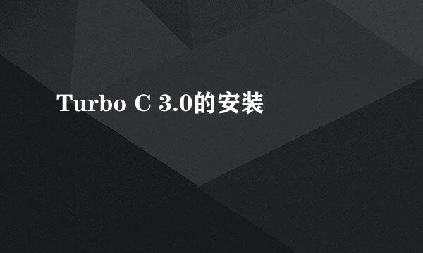 Turbo C 3.0的安装