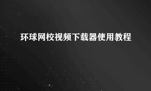 环球网校视频下载器使用教程