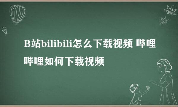 B站bilibili怎么下载视频 哔哩哔哩如何下载视频