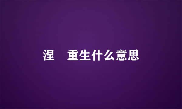 涅槃重生什么意思