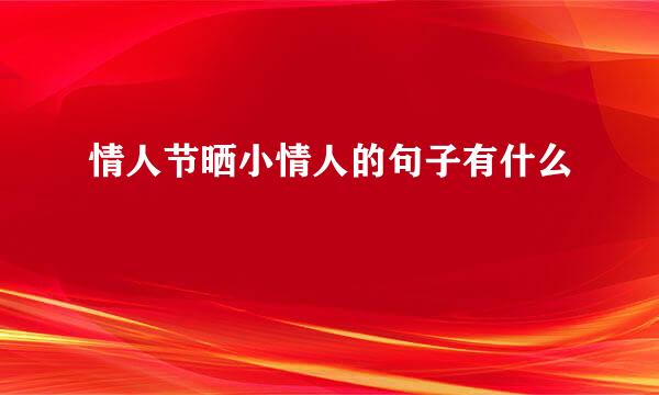 情人节晒小情人的句子有什么