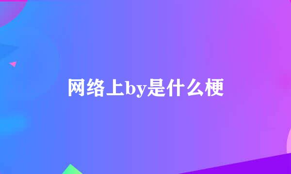 网络上by是什么梗