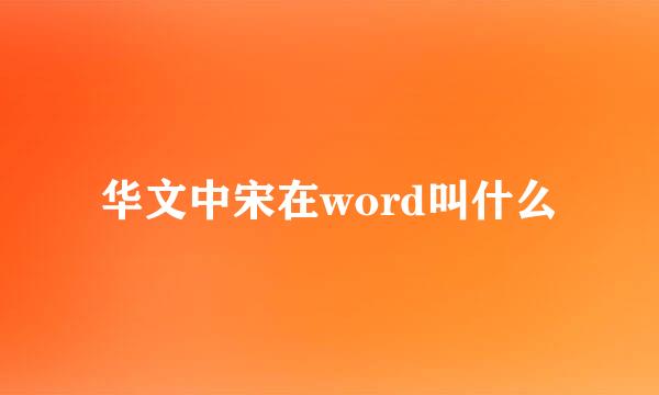 华文中宋在word叫什么