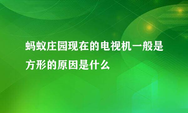 蚂蚁庄园现在的电视机一般是方形的原因是什么