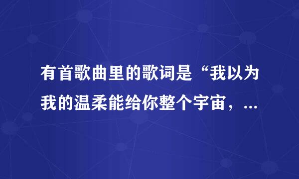 有首歌曲里的歌词是“我以为我的温柔能给你整个宇宙，我以为我能全力填满你的感情缺口”这叫什么歌曲