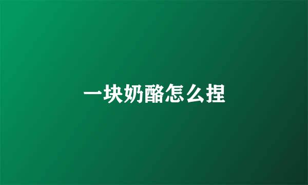 一块奶酪怎么捏