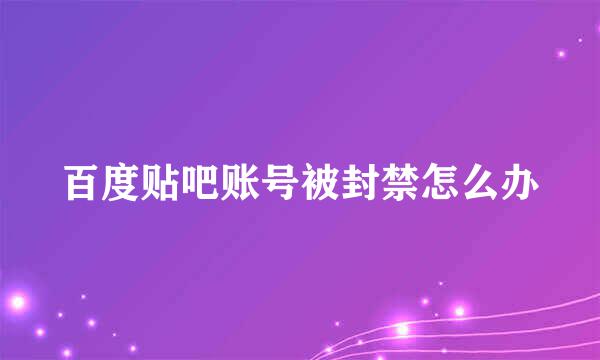 百度贴吧账号被封禁怎么办